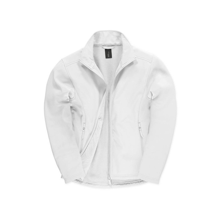 Chaqueta softshell elástica de poliéster de hombre 300 g/m2 B&C color blanco Chaqueta softshell elástica de poliéster de hombre 300 g/m2 B&C color blanco