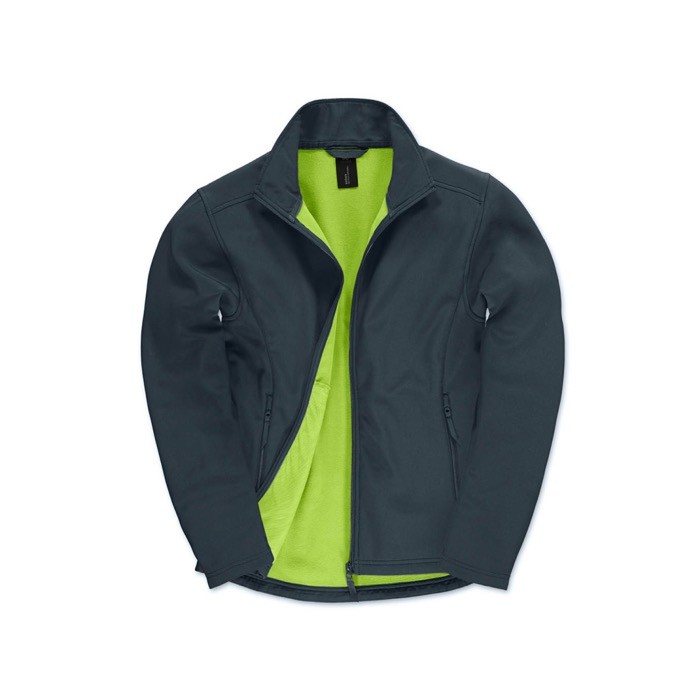 Chaqueta softshell elástica de poliéster de hombre 300 g/m2 B&C color azul marino Chaqueta softshell elástica de poliéster de hombre 300 g/m2 B&C color azul marino
