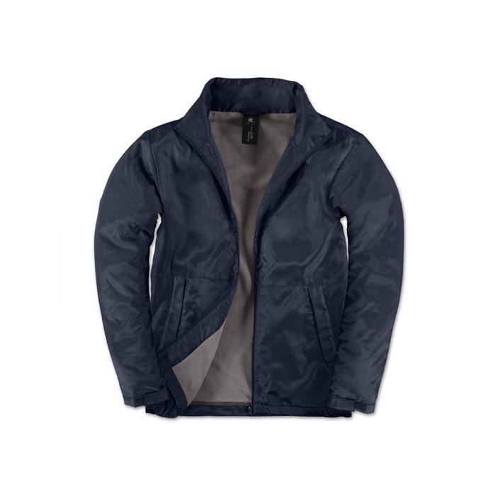 Chaqueta de poliéster para hombre impermeable y cortaviento B&C color azul marino Chaqueta de poliéster para hombre impermeable y cortaviento B&C color azul marino