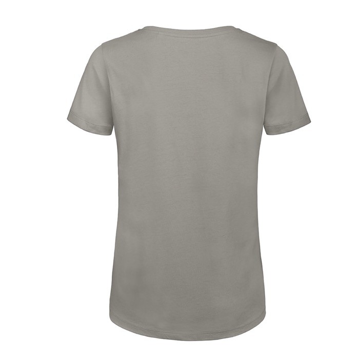Camiseta de algodón orgánico para mujer manga corta 140 g/m2 B&C color gris claro vista detalle 2 Camiseta de algodón orgánico para mujer manga corta 140 g/m2 B&C color gris claro vista detalle 2
