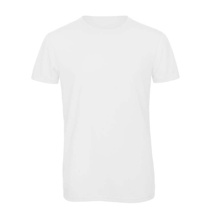 Camiseta de poliéster y algodón para hombre 130 g/m2 B&C color blanco Camiseta de poliéster y algodón para hombre 130 g/m2 B&C color blanco