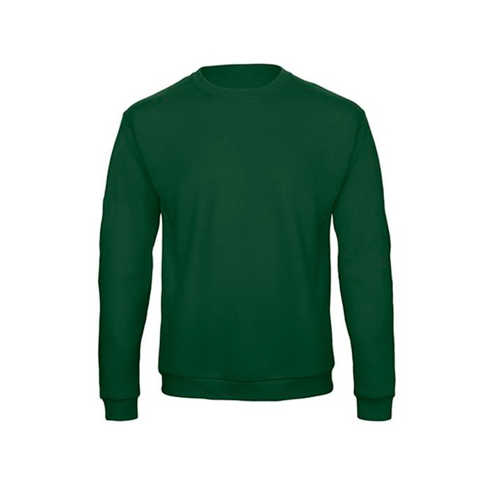 Sudadera de algodón y poliéster con cuello caja 270 g/m2 B&C color verde oscuro Sudadera de algodón y poliéster con cuello caja 270 g/m2 B&C color verde oscuro