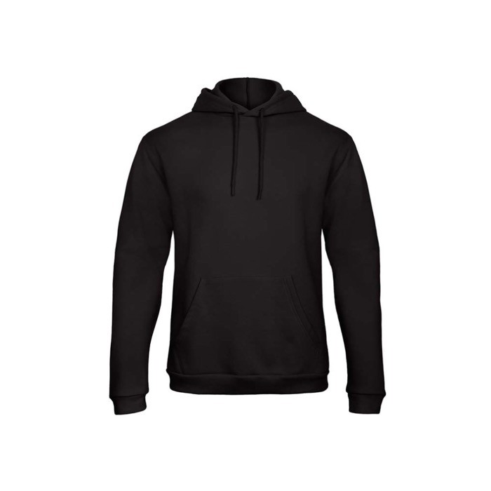 Sudadera para hombre con canguro y capucha 270 g/m2 B&C color negro vista 11