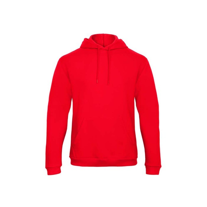 Sudadera para hombre con canguro y capucha 270 g/m2 B&C color rojo
