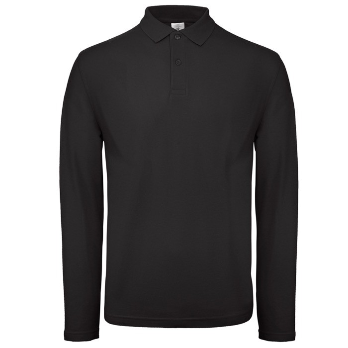 Polo de algodón de manga larga para hombre 180 g/m2 B&C color negro vista 11