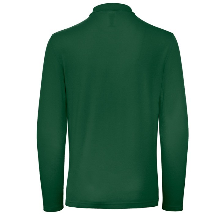 Polo de algodón de manga larga para hombre 180 g/m2 B&C color verde oscuro