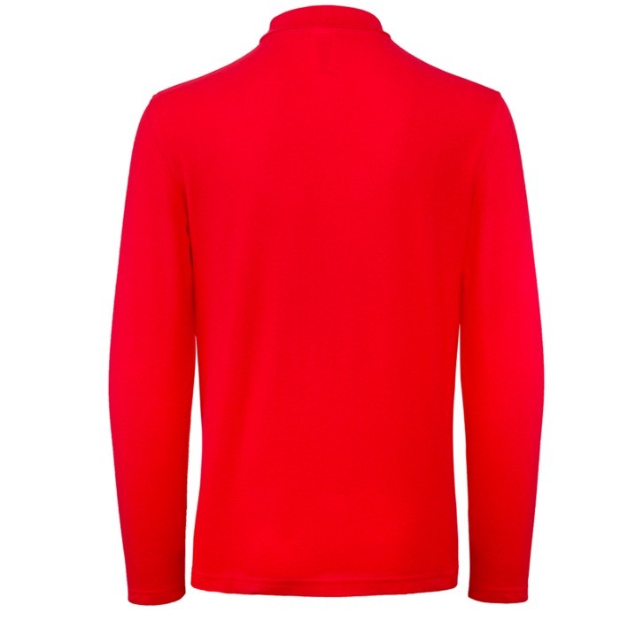 Polo de algodón de manga larga para hombre 180 g/m2 B&C color rojo