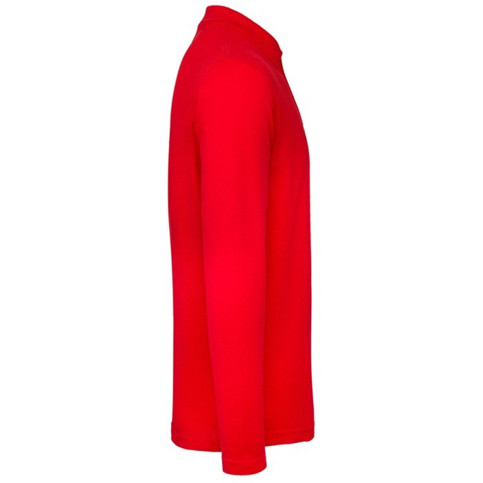 Polo de algodón de manga larga para hombre 180 g/m2 B&C color rojo