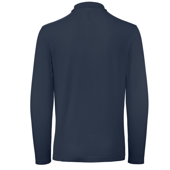 Polo de algodón de manga larga para hombre 180 g/m2 B&C color azul marino