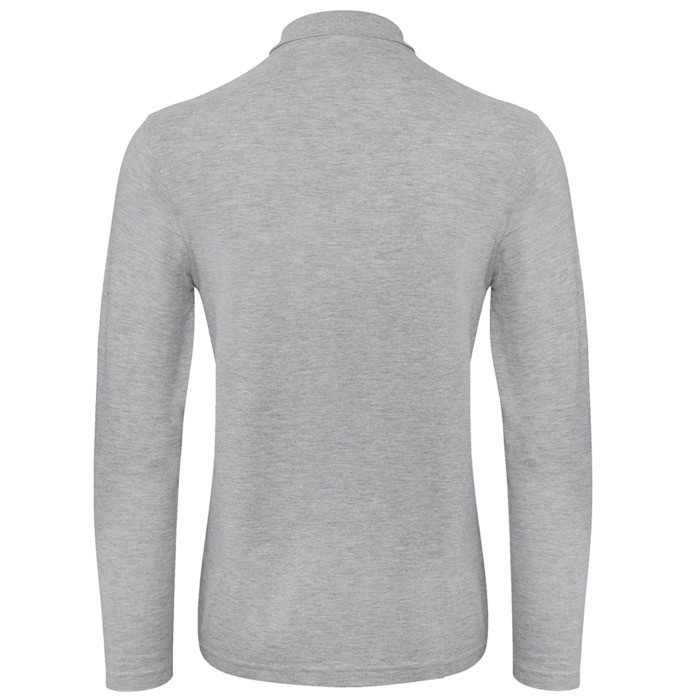 Polo de algodón de manga larga para hombre 180 g/m2 B&C color gris claro