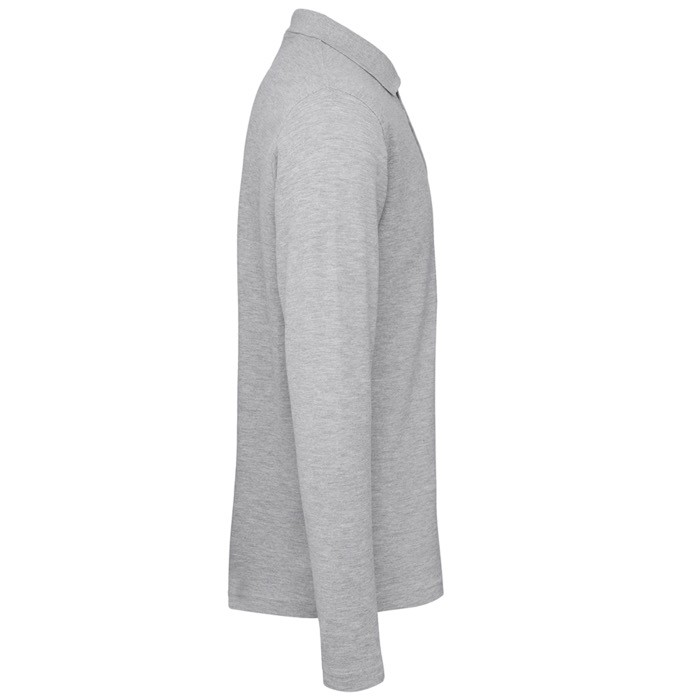 Polo de algodón de manga larga para hombre 180 g/m2 B&C color gris claro