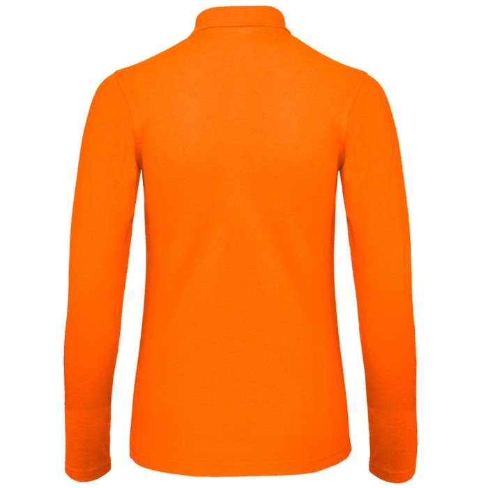 Polo básico de algodón de manga larga para mujer 180 g/m2 B&C color naranja