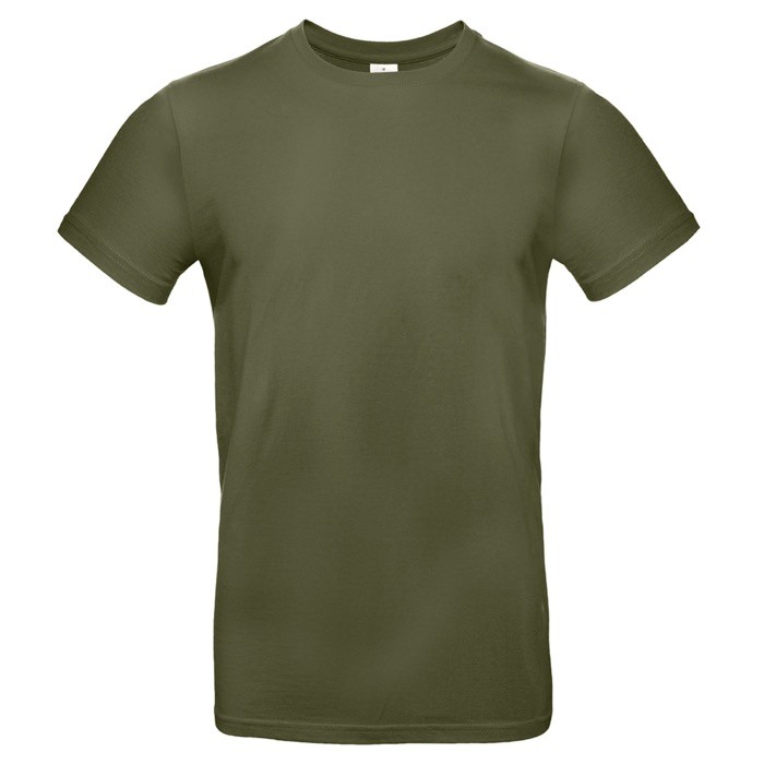 Camiseta de algodón para hombre de manga corta 185 g/m2 B&C color verde oliva