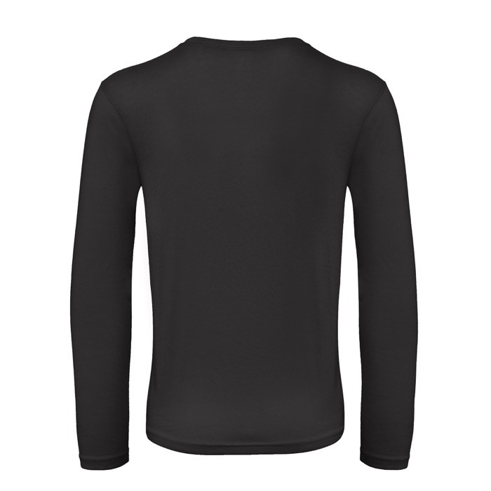 Camiseta de hombre de manga larga de algodón orgánico B&C color negro vista detalle 2