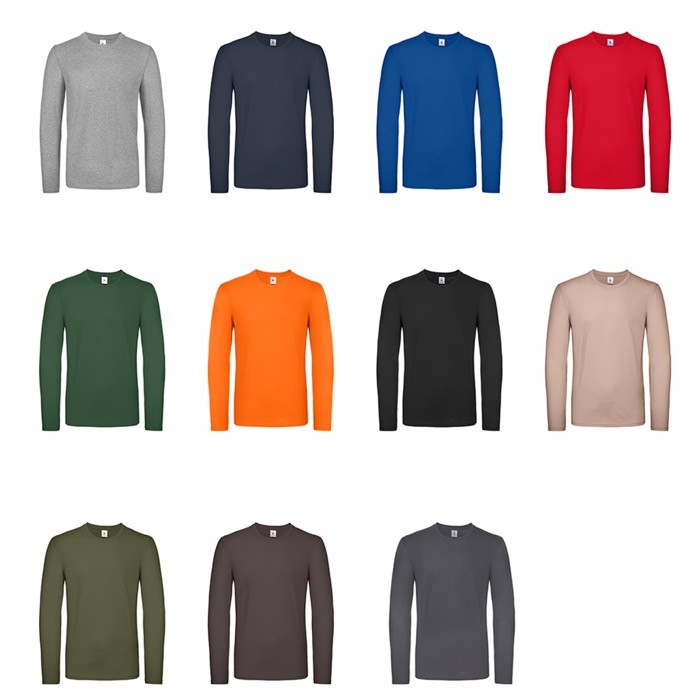 Camiseta de algodón de manga larga para hombre 145 g/m2 B&C