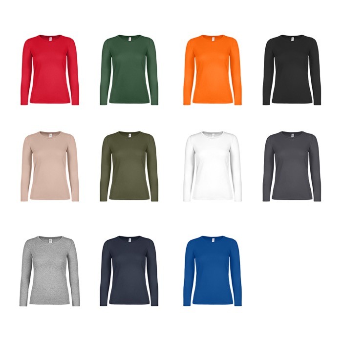 Camiseta de algodón para mujer de manga larga 145 g/m2 B&C