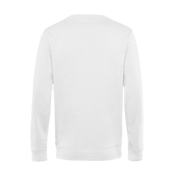 Sudadera de cuello redondo de algodón orgánico 280 g/m2 B&C color blanco vista detalle 2
