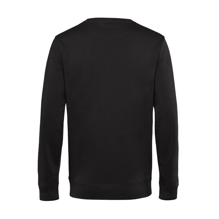 Sudadera de cuello redondo de algodón orgánico 280 g/m2 B&C color negro vista detalle 2