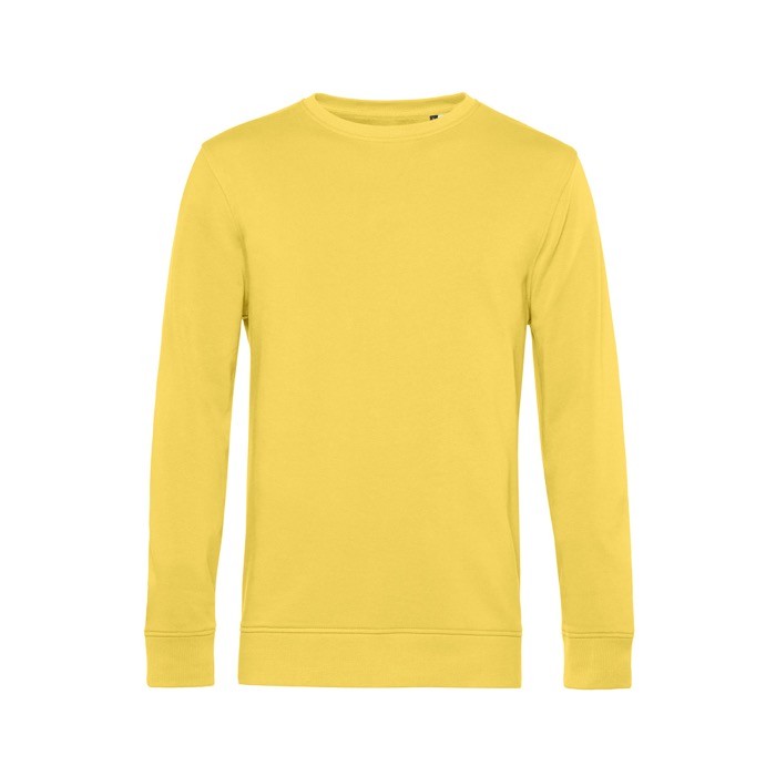 Sudadera de cuello redondo de algodón orgánico 280 g/m2 B&C color amarillo
