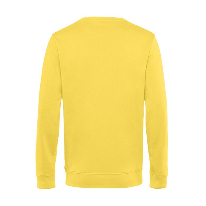 Sudadera de cuello redondo de algodón orgánico 280 g/m2 B&C color amarillo vista detalle 2