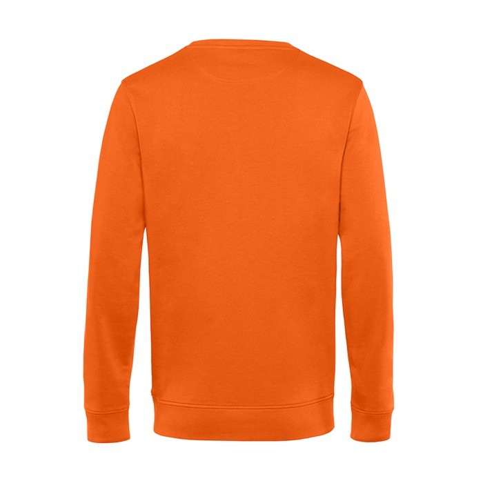 Sudadera de cuello redondo de algodón orgánico 280 g/m2 B&C color naranja oscuro vista detalle 2
