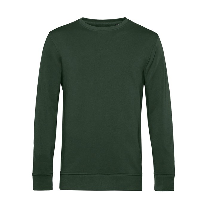 Sudadera de cuello redondo de algodón orgánico 280 g/m2 B&C color verde bosque