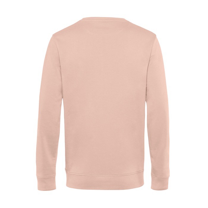 Sudadera de cuello redondo de algodón orgánico 280 g/m2 B&C color rosa pastel vista detalle 2