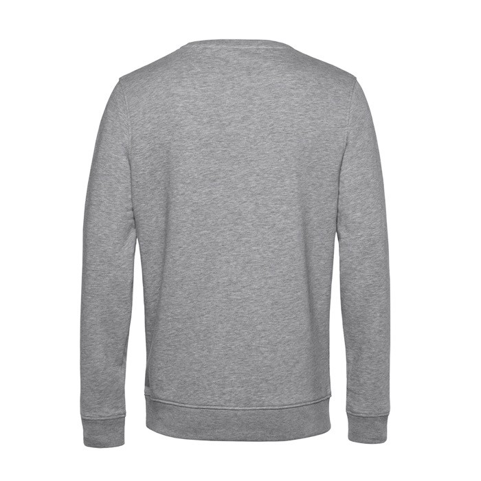 Sudadera de cuello redondo de algodón orgánico 280 g/m2 B&C color gris claro vista detalle 2