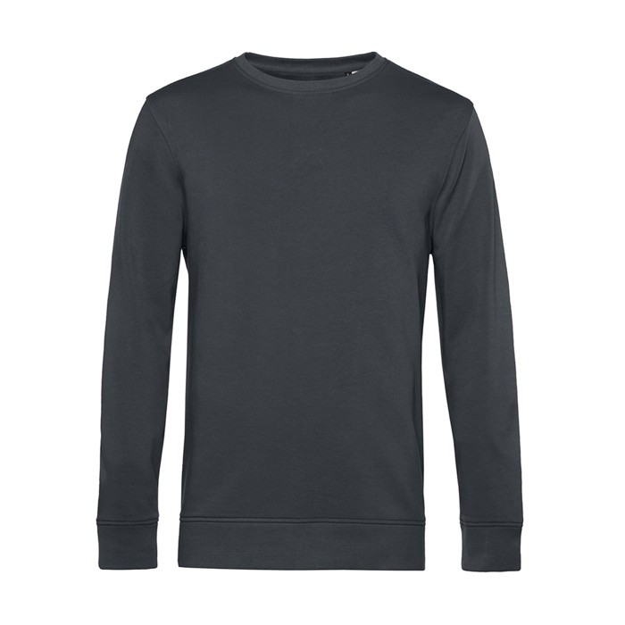 Sudadera de cuello redondo de algodón orgánico 280 g/m2 B&C color gris oscuro