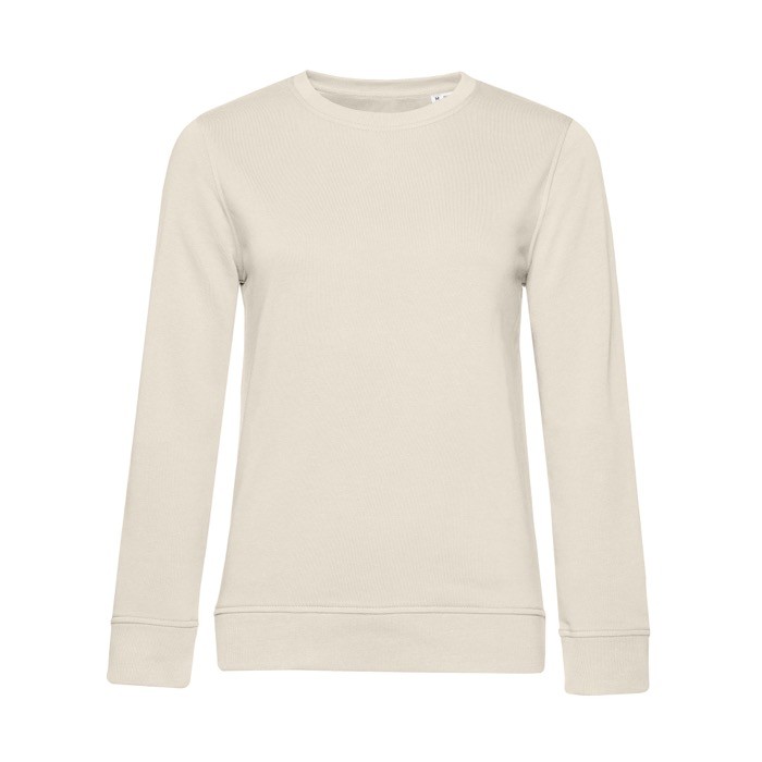 Sudadera para mujer de manga larga en algodón 280 g/m2 B&C color blanco roto Sudadera para mujer de manga larga en algodón 280 g/m2 B&C color blanco roto