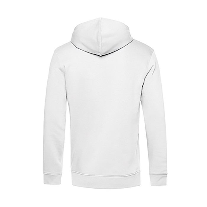 Sudadera moderna de algodón orgánico con capucha 280 g/m2 B&C color blanco vista detalle 2