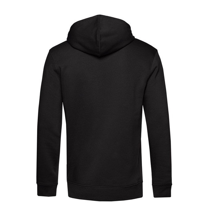 Sudadera moderna de algodón orgánico con capucha 280 g/m2 B&C color negro vista detalle 2