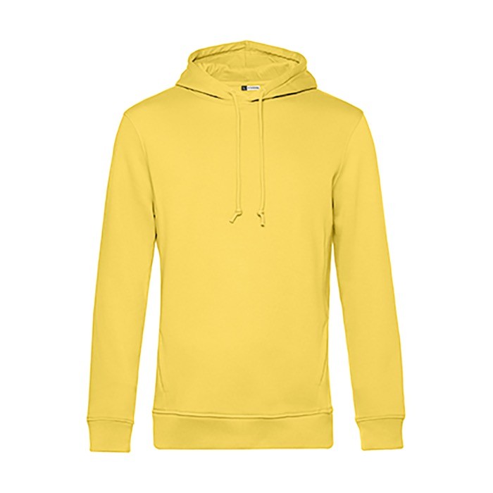 Sudadera moderna de algodón orgánico con capucha 280 g/m2 B&C color amarillo