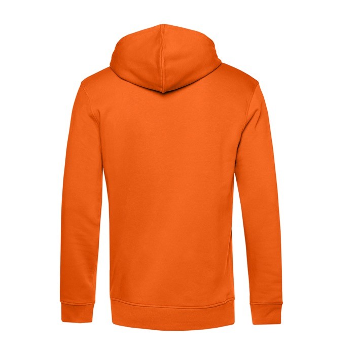 Sudadera moderna de algodón orgánico con capucha 280 g/m2 B&C color naranja oscuro vista detalle 2