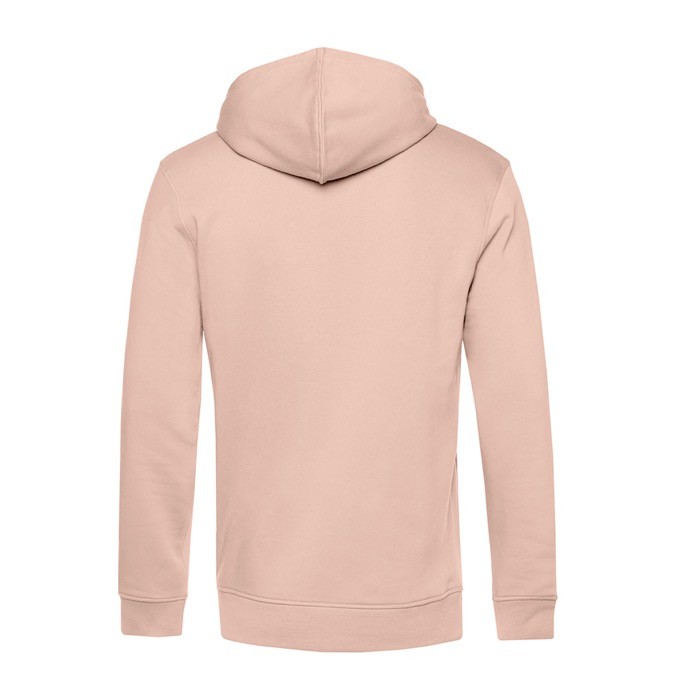 Sudadera moderna de algodón orgánico con capucha 280 g/m2 B&C color rosa pastel vista detalle 2