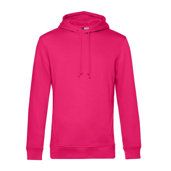 Sudadera moderna de algodón orgánico con capucha 280 g/m2 B&C color fucsia