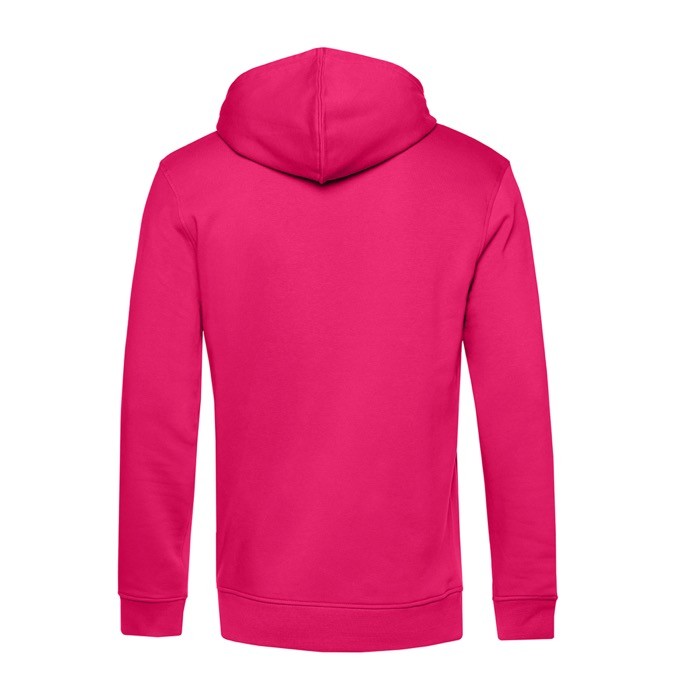 Sudadera moderna de algodón orgánico con capucha 280 g/m2 B&C color fucsia vista detalle 2