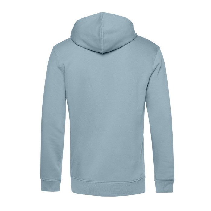 Sudadera moderna de algodón orgánico con capucha 280 g/m2 B&C color azul grisáceo vista detalle 2