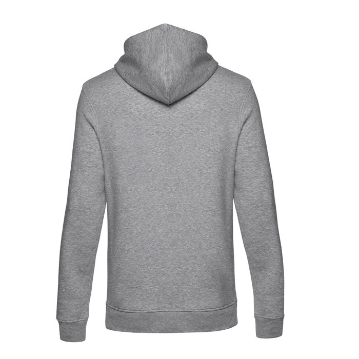 Sudadera moderna de algodón orgánico con capucha 280 g/m2 B&C color gris claro vista detalle 2