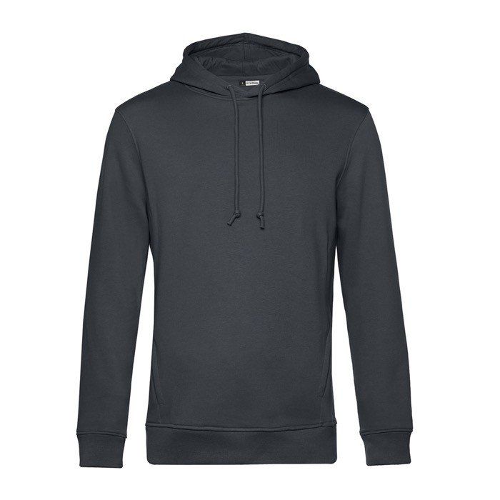 Sudadera moderna de algodón orgánico con capucha 280 g/m2 B&C color gris oscuro