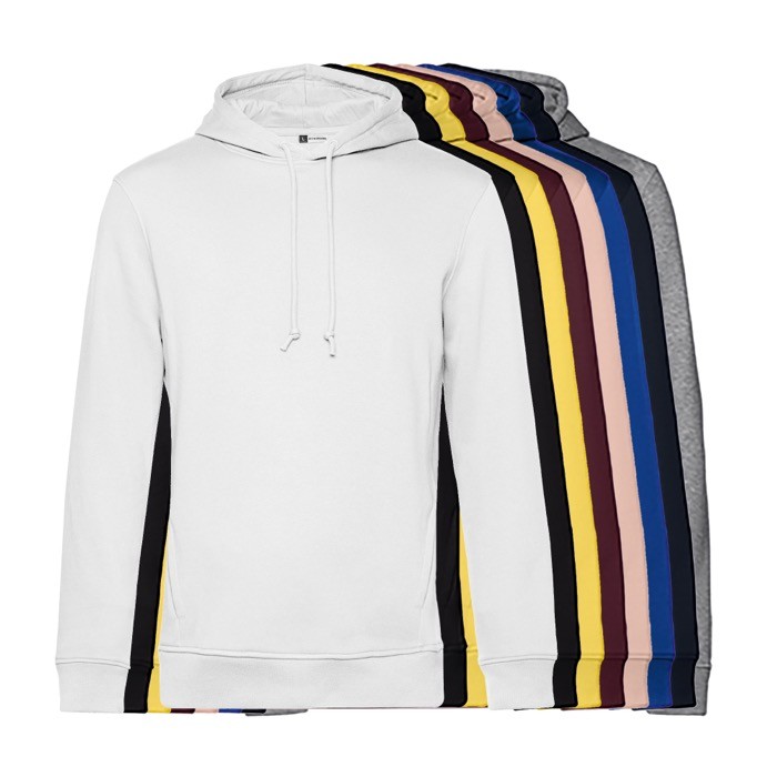 Sudadera moderna de algodón orgánico con capucha 280 g/m2 B&C vista detalle 7