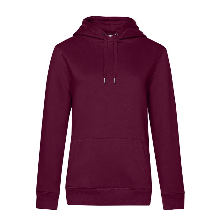 Sudadera de algodón y poliéster reciclado para mujer 280 g/m2 B&C color granate