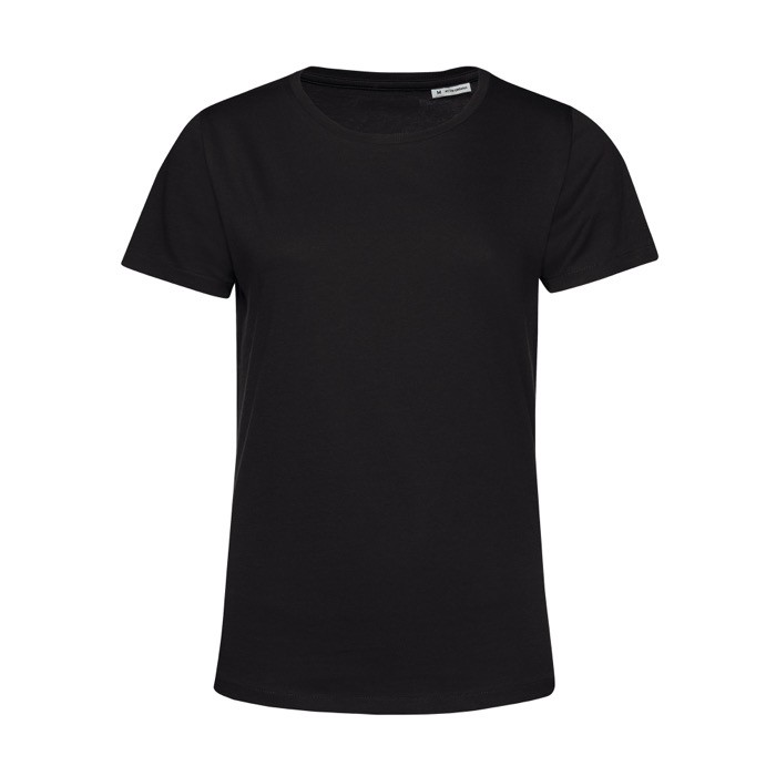 Camiseta de algodón orgánico para mujer manga corta 150 g/m2 B&C color negro