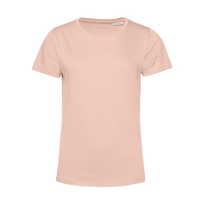 Camiseta de algodón orgánico para mujer manga corta 150 g/m2 B&C color rosa pastel