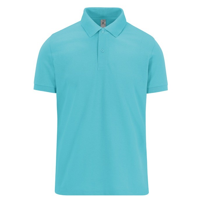 Polo clásico unisex de algodón en manga corta 180 g/m2 B&C color turquesa