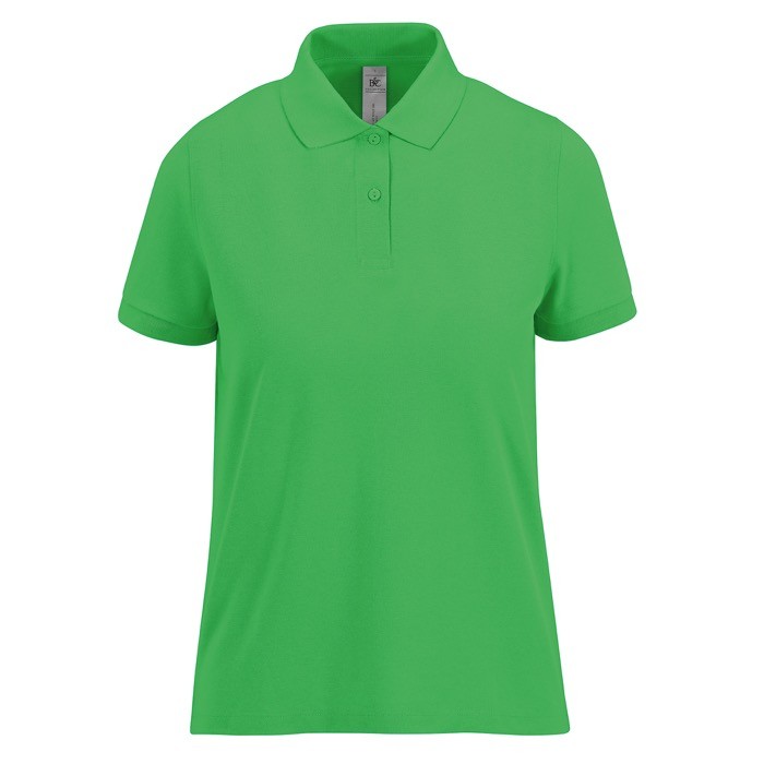 Polo clásico de algodón para mujer de manga corta 180 g/m2 B&C color verde manzana