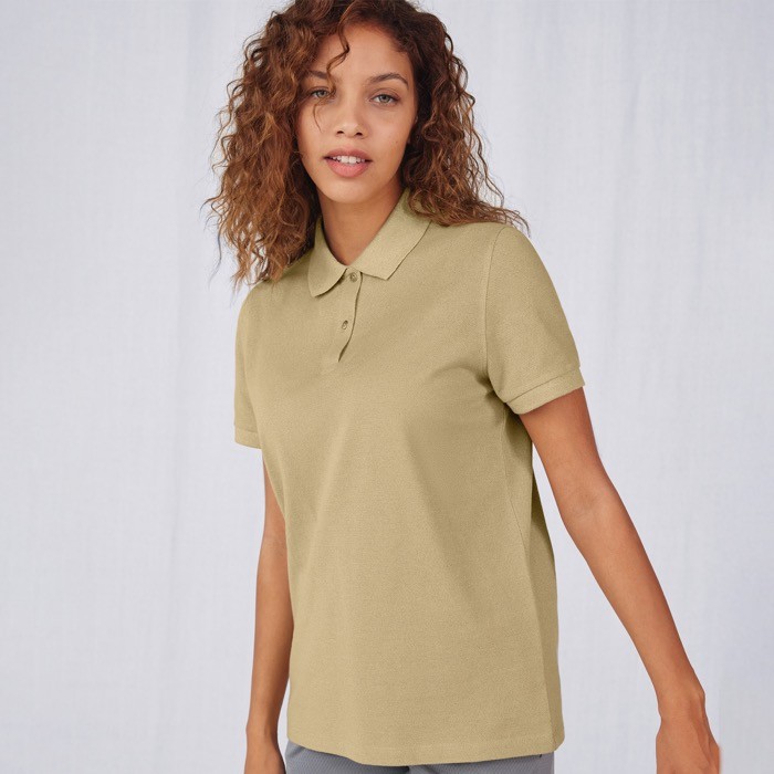 Polo clásico de algodón para mujer de manga corta 180 g/m2 B&C vista 3