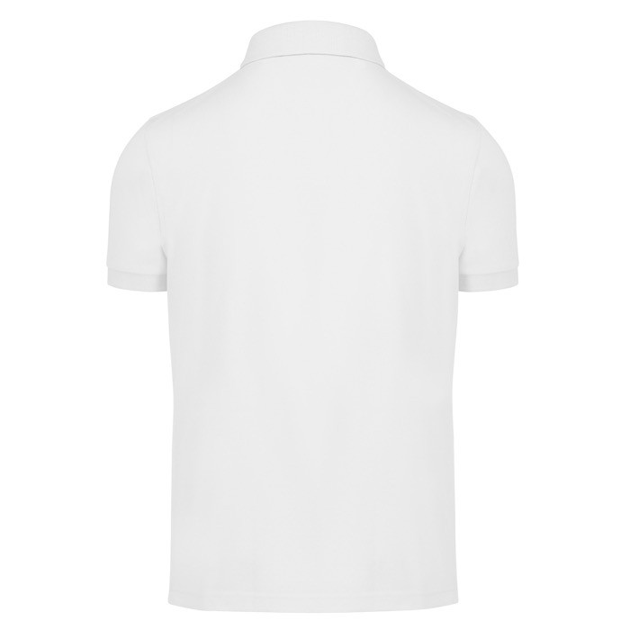 Polo básico unisex de algodón de manga corta 210 g/m2 B&C color blanco vista detalle 2 Polo básico unisex de algodón de manga corta 210 g/m2 B&C color blanco vista detalle 2