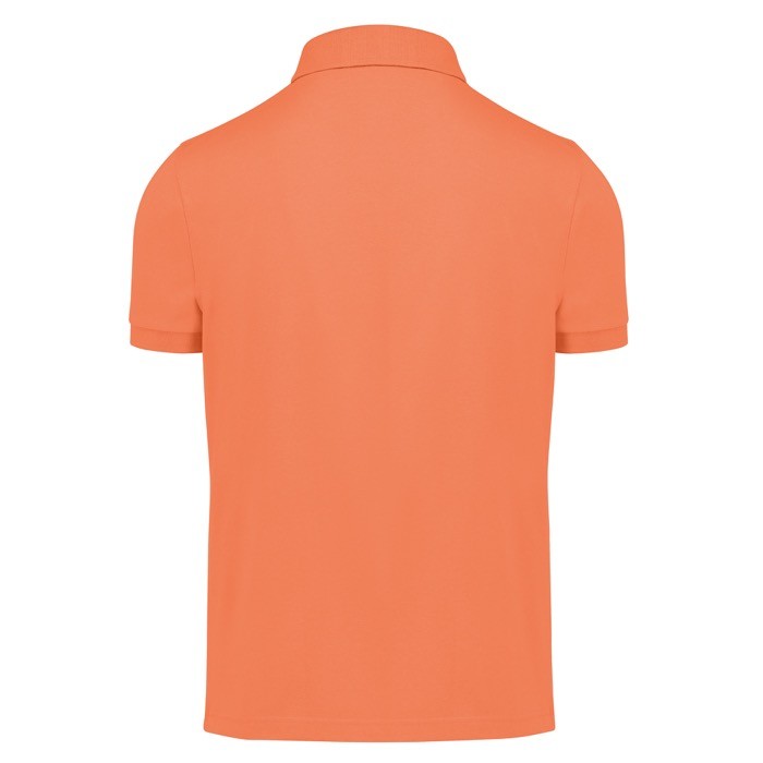 Polo básico unisex de algodón de manga corta 210 g/m2 B&C color salmón vista detalle 2 Polo básico unisex de algodón de manga corta 210 g/m2 B&C color salmón vista detalle 2