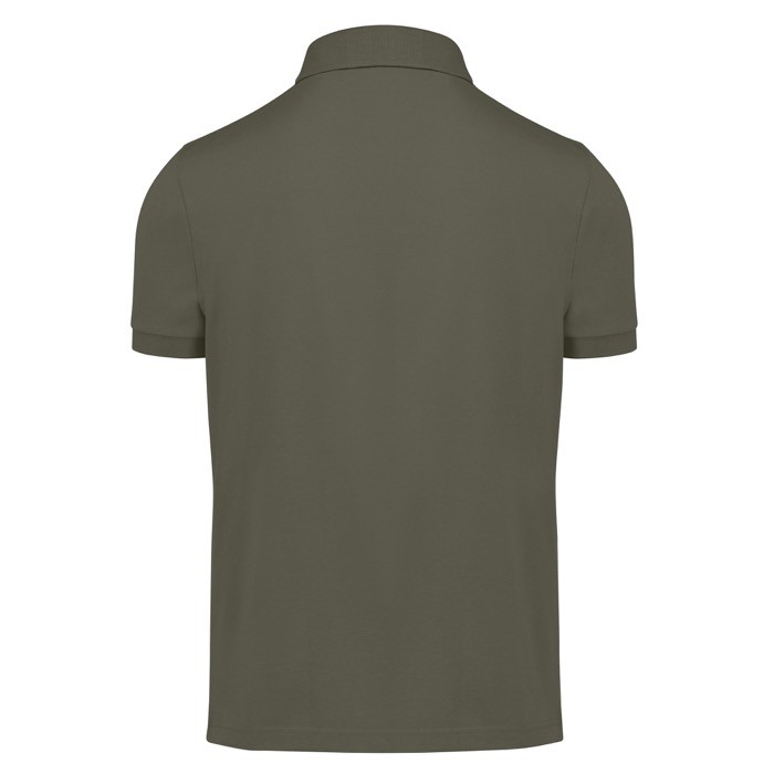 Polo básico unisex de algodón de manga corta 210 g/m2 B&C color verde militar vista detalle 2 Polo básico unisex de algodón de manga corta 210 g/m2 B&C color verde militar vista detalle 2